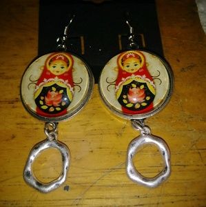 Matroyshka doll earrings